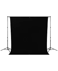 Westcott 9x10' Wrinkle Resistant Cotton Background, Rich Black