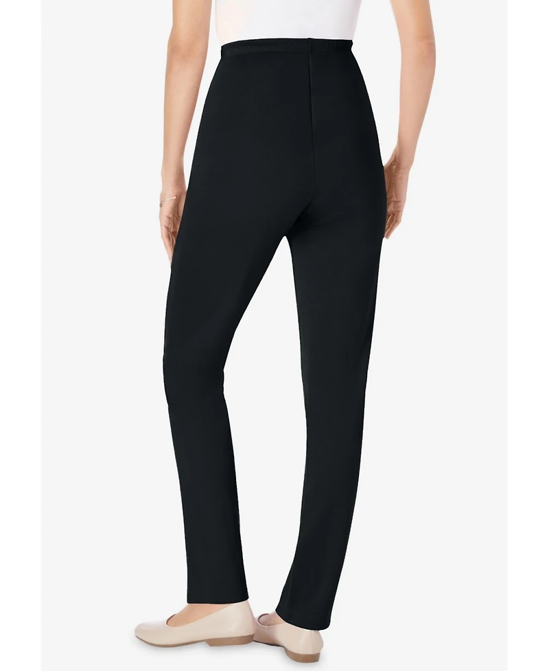 Woman Within Plus The Hassle-Free Elastic-Waist Soft Knit Pant