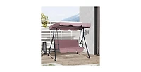 Flynama 67 Inch 3-Seat Patio Swing Chair with Adjustable Canopy and 440lb Capacity