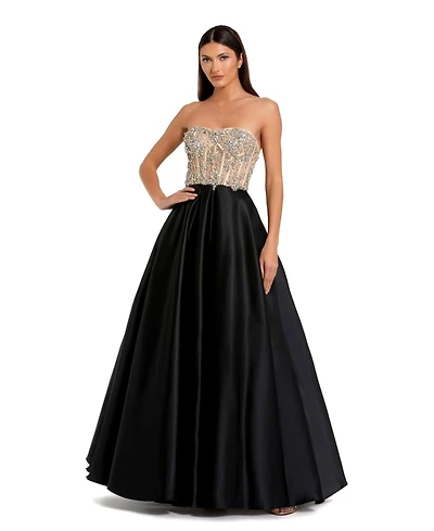 Mac Duggal Women's Strapless Embellished Bustier Ball Gown