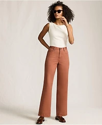 Lands' End Women's High Rise 5 Pocket Wide Leg Chino Pants