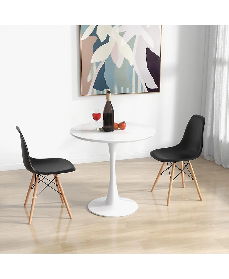 Gymax 5 Pcs Dining Set Modern Round Dining Table 4 Chairs for Small Space Kitchen