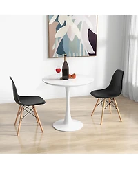 Gymax 5 Pcs Dining Set Modern Round Dining Table 4 Chairs for Small Space Kitchen