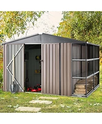 Aecojoy 10x8 Ft Storage Shed with Rack