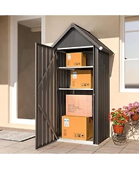 Aecojoy Vertical Outdoor Storage Cabinet with 2 Removeable Shelves
