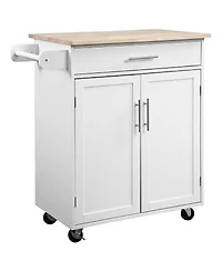 Halifax North America Black Kitchen Companion: Utility Cart with Wheels, Drawer & Cabinet