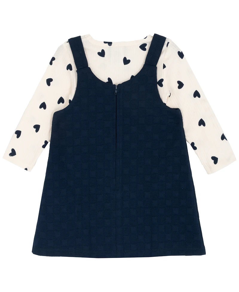 Rare Editions Little Girls Heart Pocket Jumper with Matching Shirt, 2 pc