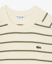 Lacoste Men's Striped 3D Crewneck Sweater