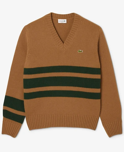 Lacoste Men's Striped V-Neck Sweater