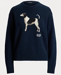 Lauren Ralph Women's Intarsia-Knit Dog Knit Sweater