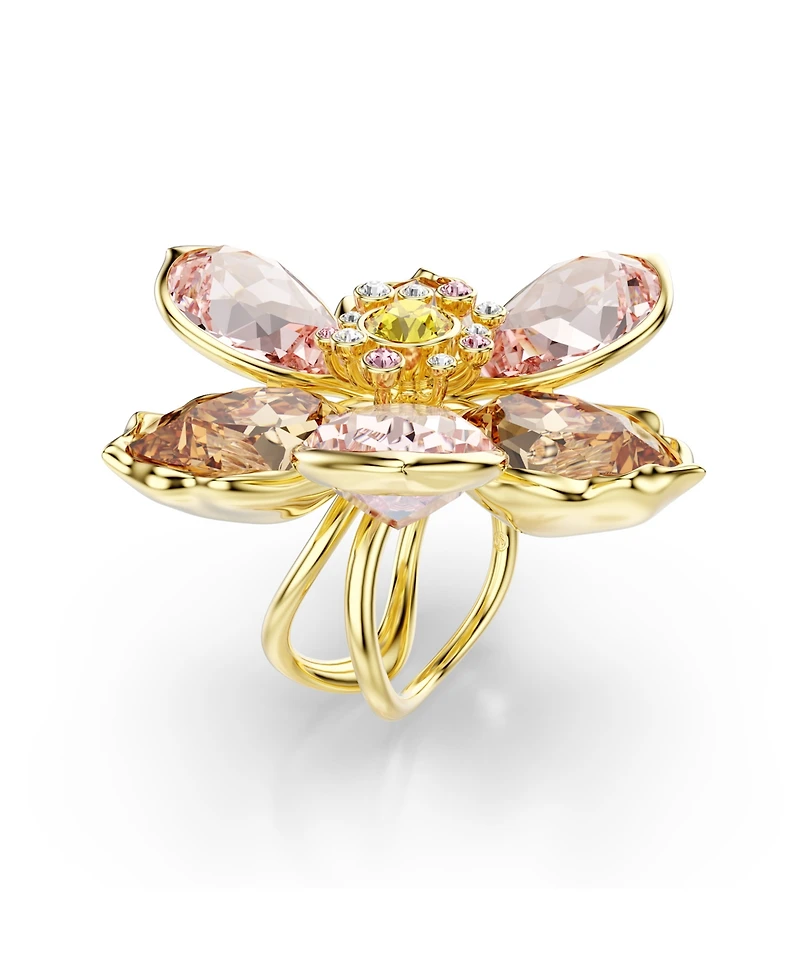 Swarovski Idyllia Multicolored Gold-Tone Plated Motif Ring