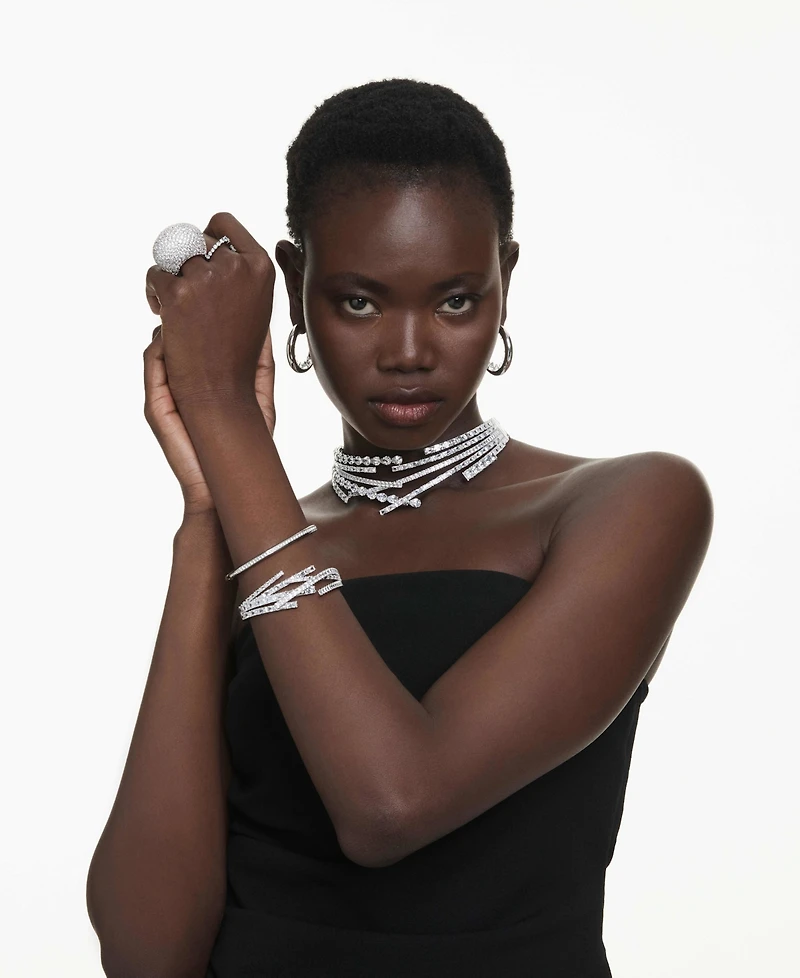 Swaroski Matrix Rhodium Plated Bangle