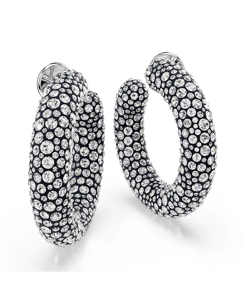 Swarovski Sublima Rhodium Plated Hoop Earrings
