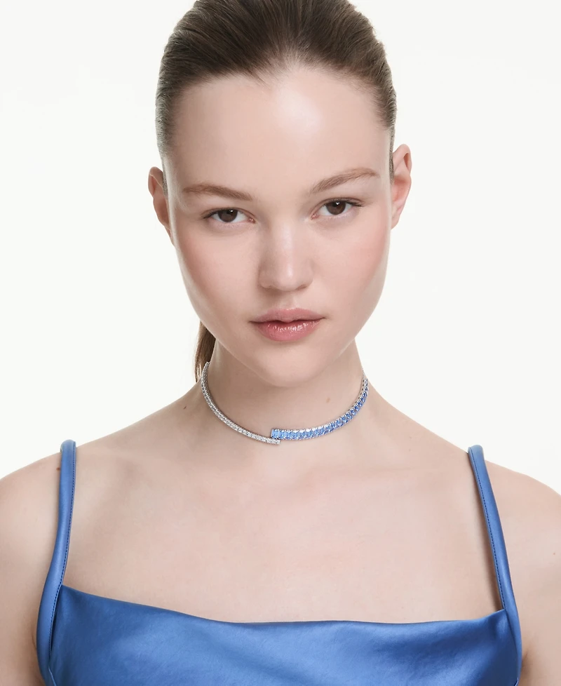 Swarovski Matrix Rhodium Plated Choker Necklace