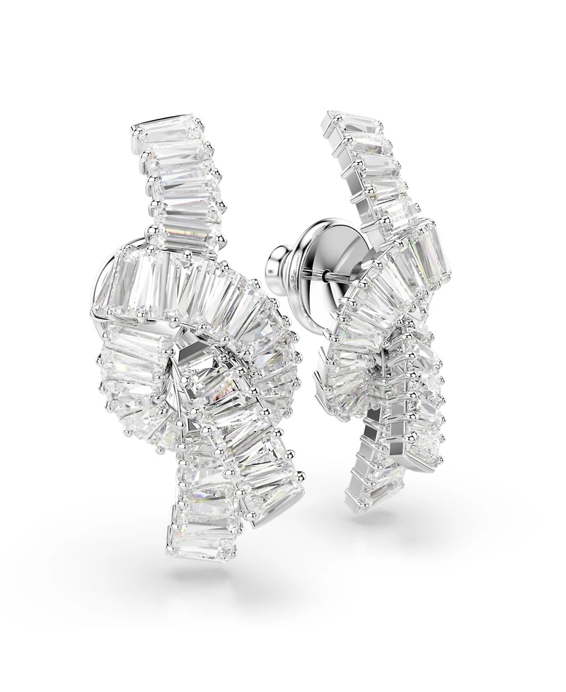 Swarovski Matrix Rhodium Plated Baguette Cut Earrings