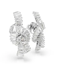 Swarovski Matrix Rhodium Plated Baguette Cut Earrings