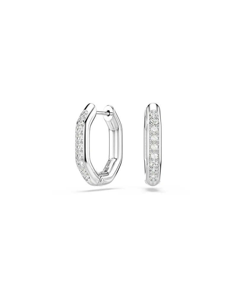 Swarovski Dextera Rhodium Plated Hoop Earrings