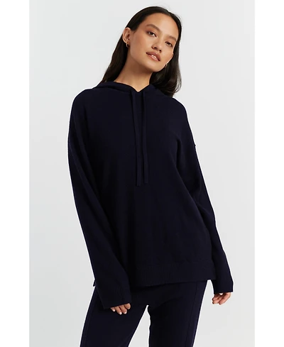 Chinti & Parker Women's Wool Cashmere Blend Relaxed Hoodie Sweater