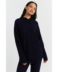 Chinti & Parker Women's Wool Cashmere Blend Relaxed Hoodie Sweater