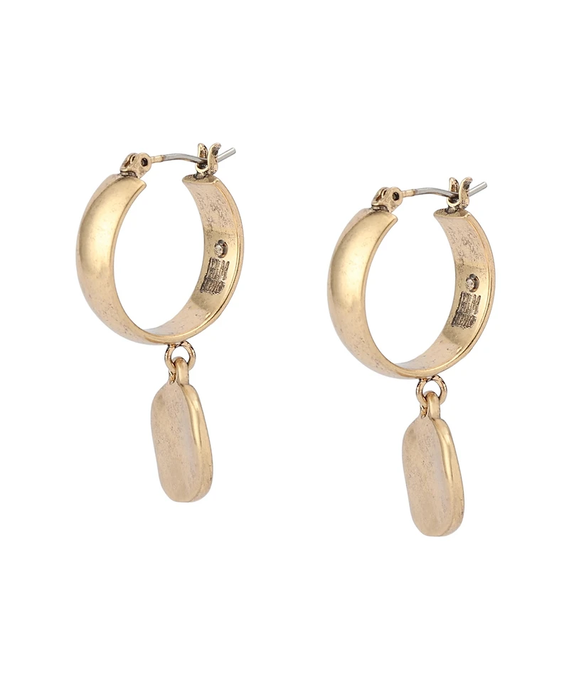 Robert Lee Morris Soho Gold Heirloom Charms Disc Huggie Earrings