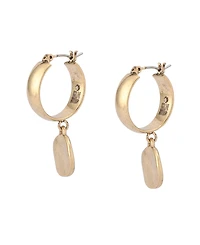 Robert Lee Morris Soho Gold Heirloom Charms Disc Huggie Earrings