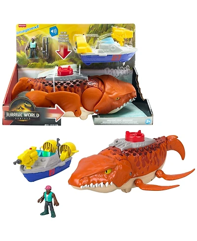 Imaginext Fisher-Price Jurassic World Rebirth Aquachomp Chase Mosasaurus Dinosaur Toy Playset