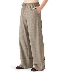 Steve Madden Women's Idra Plaid Detail Pull-On Pants