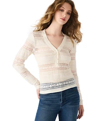 Steve Madden Women's Caterina V-Neck Henley Top