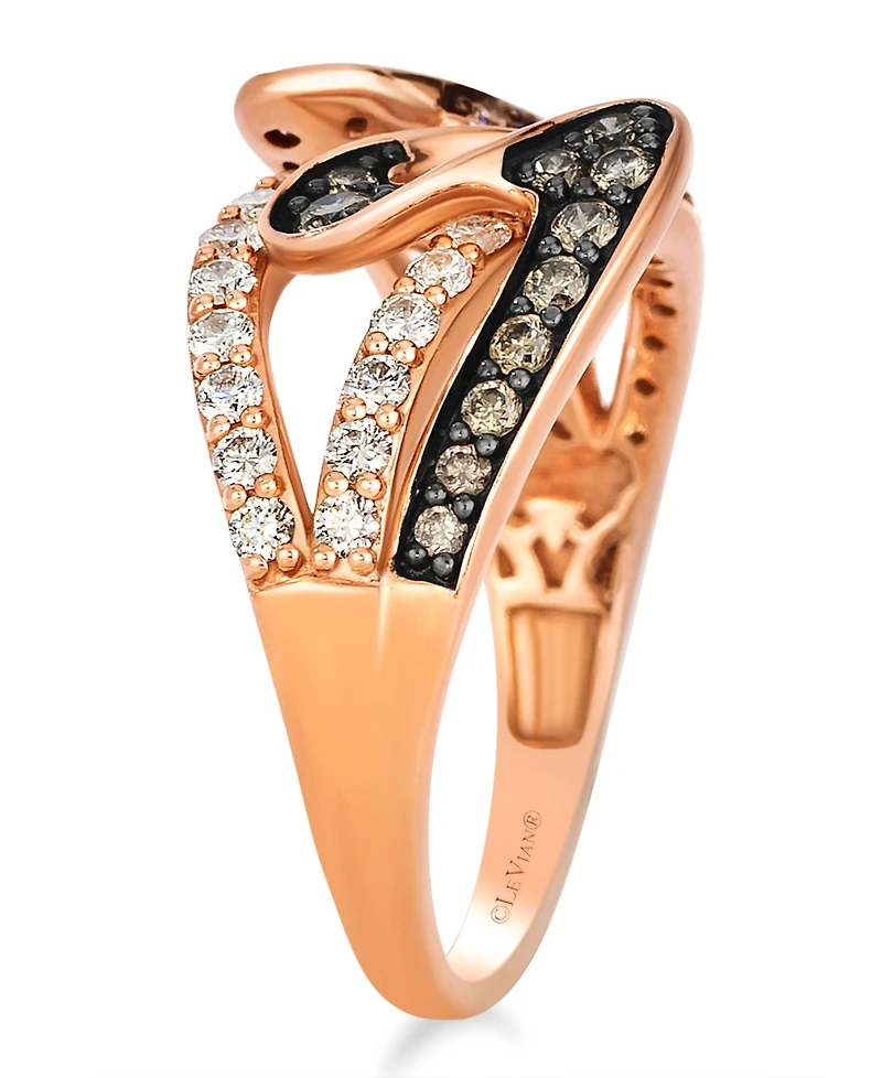 Le Vian Vanilla Diamond ( 0.53 ct. t.w.) and Chocolate Diamond (0.29 ct. t.w.) Ring in 14K Strawberry Gold