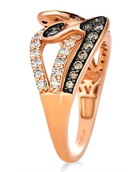 Le Vian Vanilla Diamond ( 0.53 ct. t.w.) and Chocolate Diamond (0.29 ct. t.w.) Ring in 14K Strawberry Gold