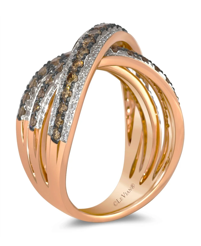 Le Vian Chocolate Diamond (1.53 ct. t.w.) and Vanilla Diamond (.75 ct. t.w.) Ring in 14K Strawberry Gold