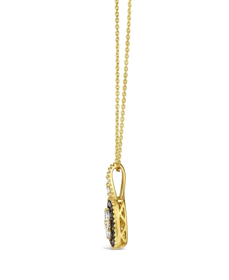 Le Vian Chocolate Diamond (.15 ct. t.w.) and Nude Diamond (.43 ct. t.w.) Square Pendant Necklace in 14K Honey Gold