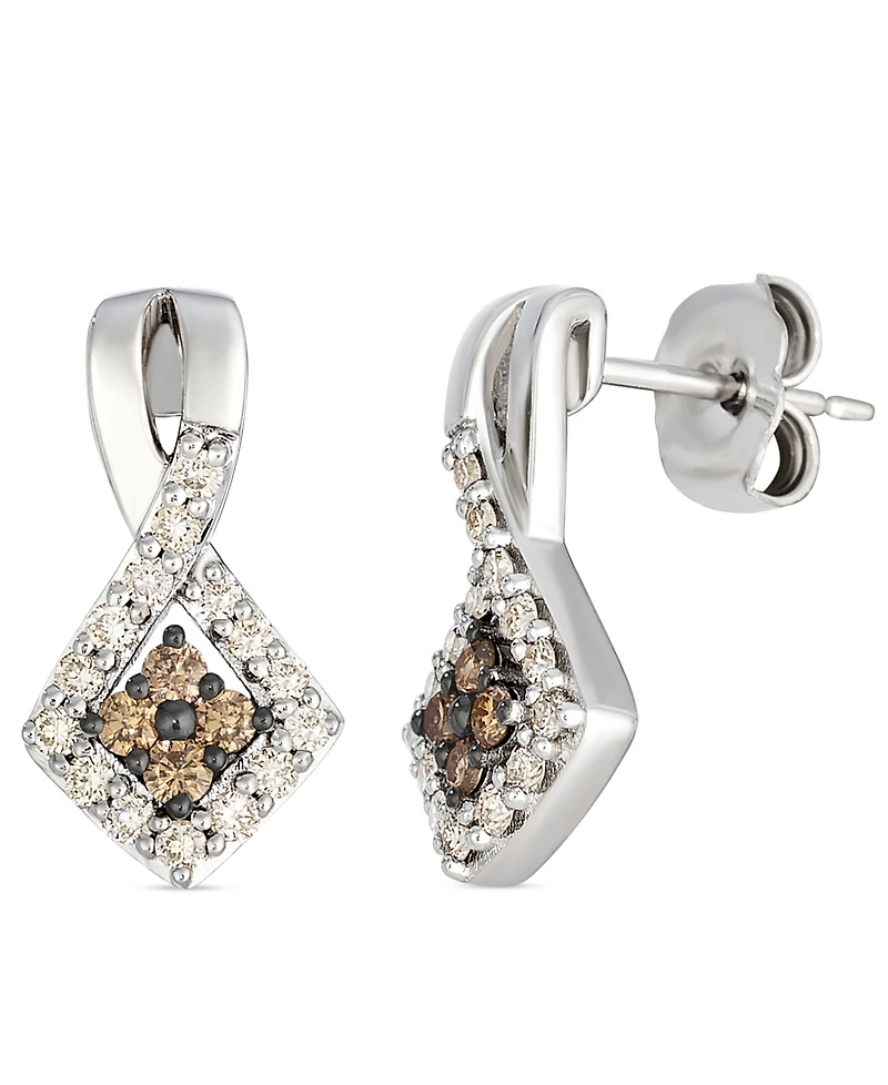 Le Vian Nude and Chocolate Diamond Drop Earrings ( 0.41 ct. t.w.) in 14K Vanilla Gold