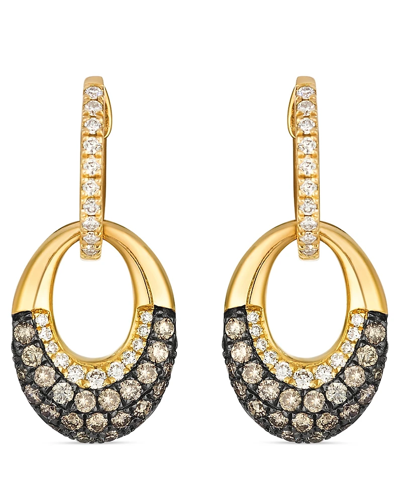 Le Vian Vanilla and Chocolate Drop Earrings (0.62 ct. t.w) in 14K Honey Gold