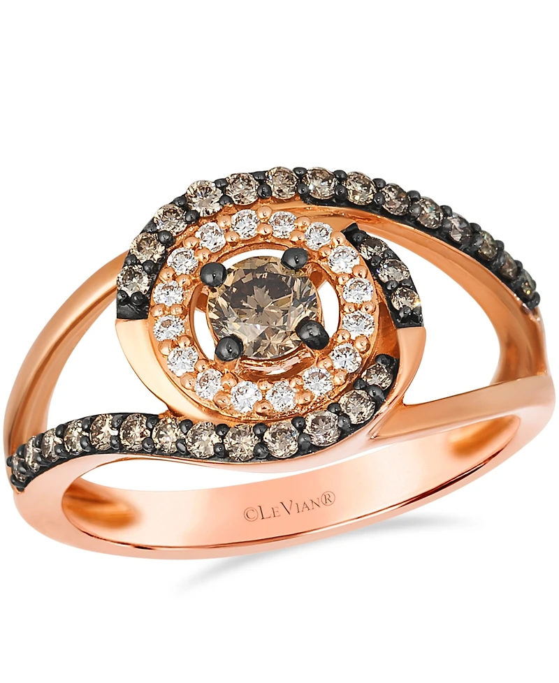 Le Vian Chocolate Diamond and Vanilla Diamond Ring (0.72 ct. t.w.) in 14K Strawberry Gold