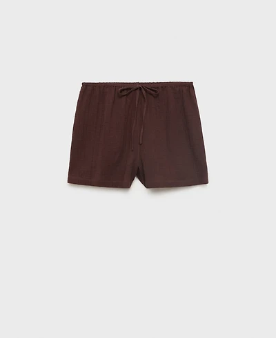 Mango Women's Drawstring Cotton Shorts
