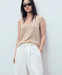 Mango Women's V-Neck Knit Top