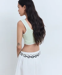 Mango Women's Contrasting Trim Knitted Top