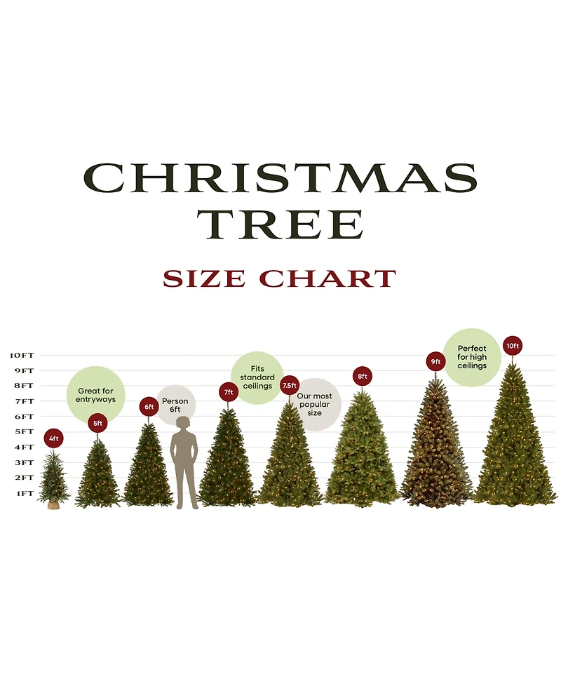 National Tree 14' Kingswood Fir Pencil Tree with 1300 Clear Lights