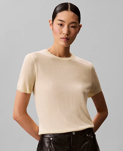 Calvin Klein Women's Fine Gauge Short-Sleeve Sweater