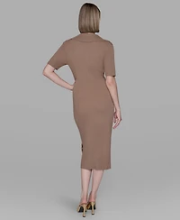 Karl Lagerfeld Paris Women's Ribbed Bodycon Dress