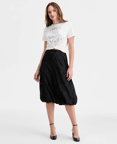 On 34th Women's Floral Jacquard Organza Bubble Skirt, Macy's Exclusive