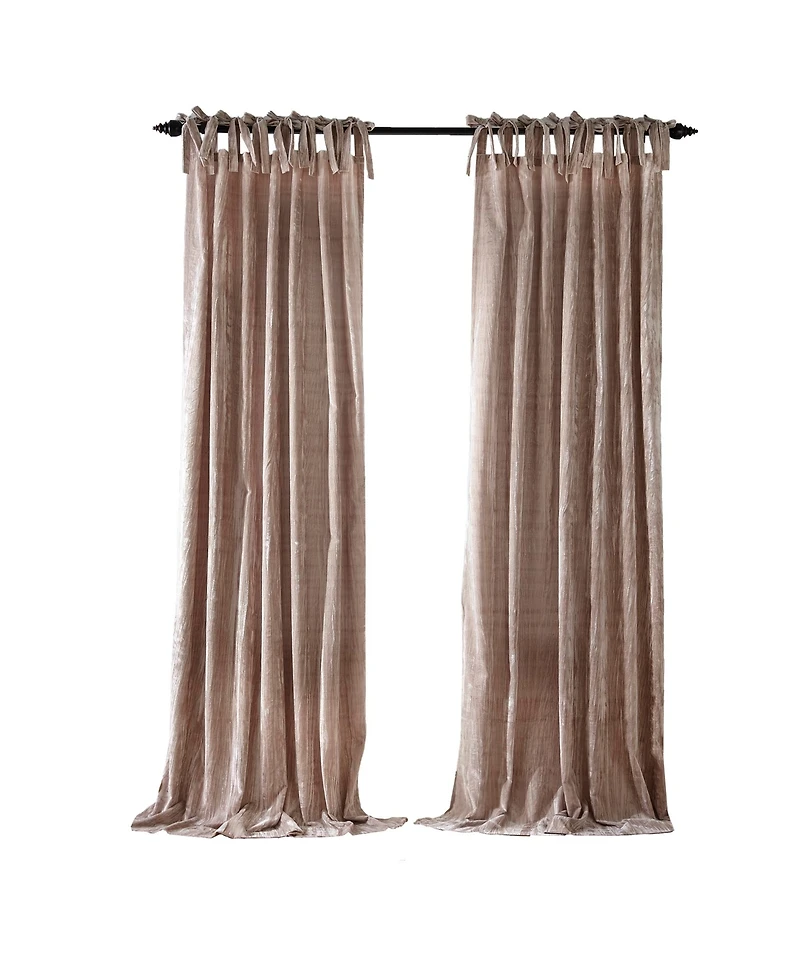 Elrene Home Fashions Korena Tie-Top Crushed Velvet Window Curtain
