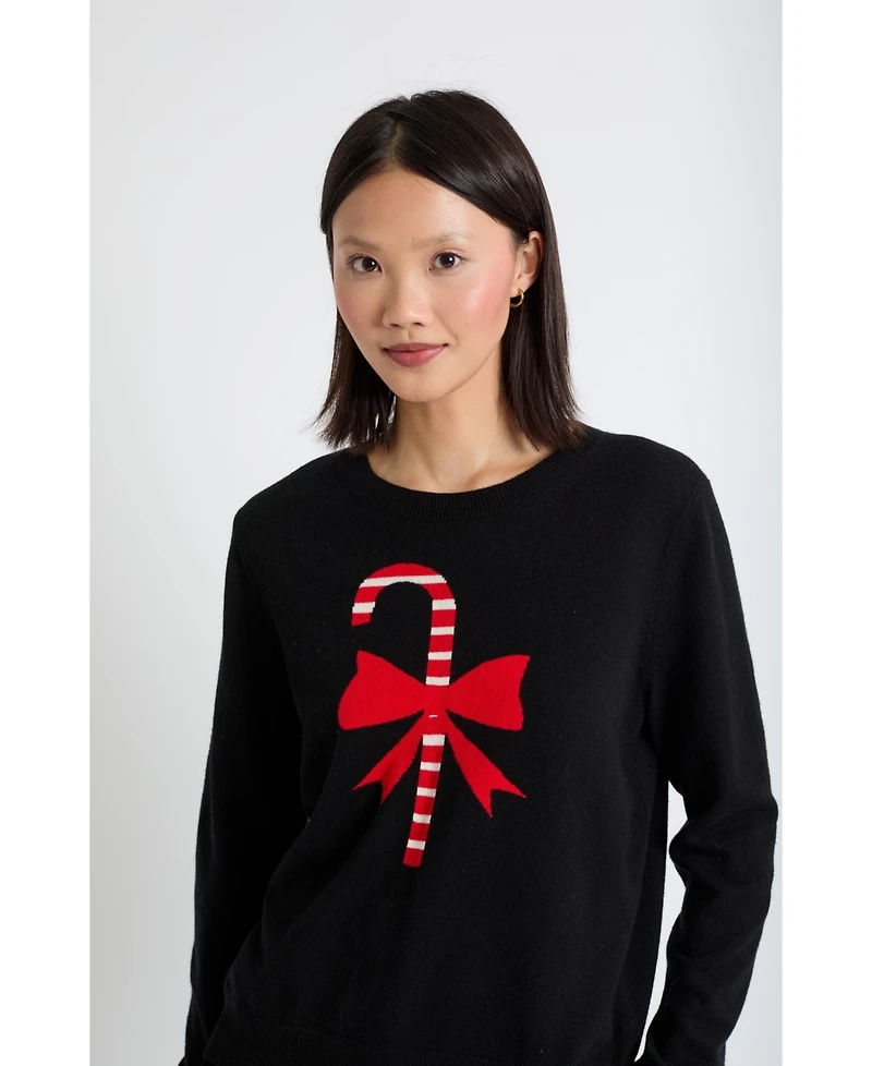 Chinti & Parker Women's Wool-Cashmere Candy Cane Sweater