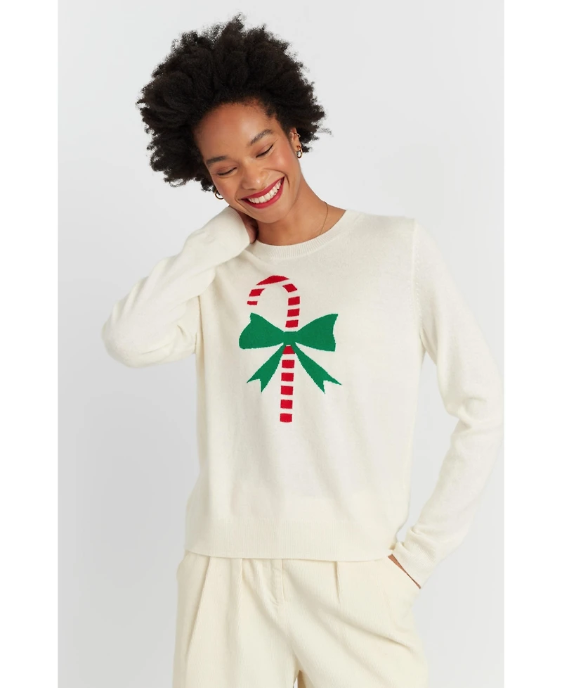 Chinti & Parker Women's Wool-Cashmere Candy Cane Sweater