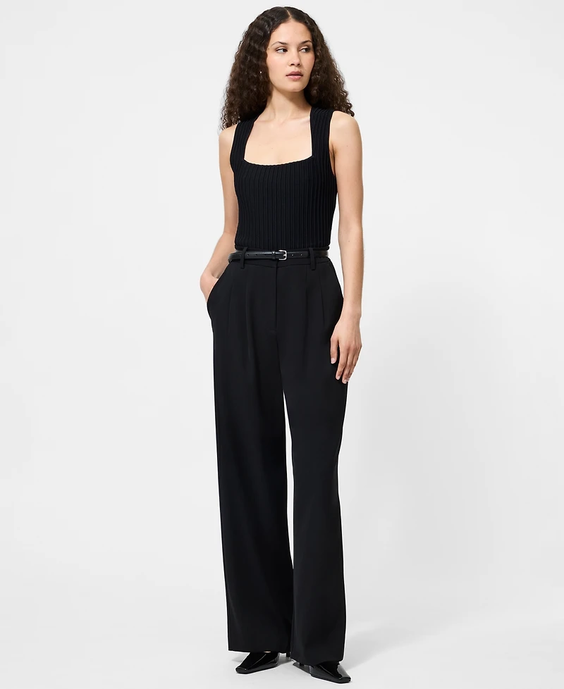 French Connection Women's Ottoman Crinkle Sleeveless Tank Top