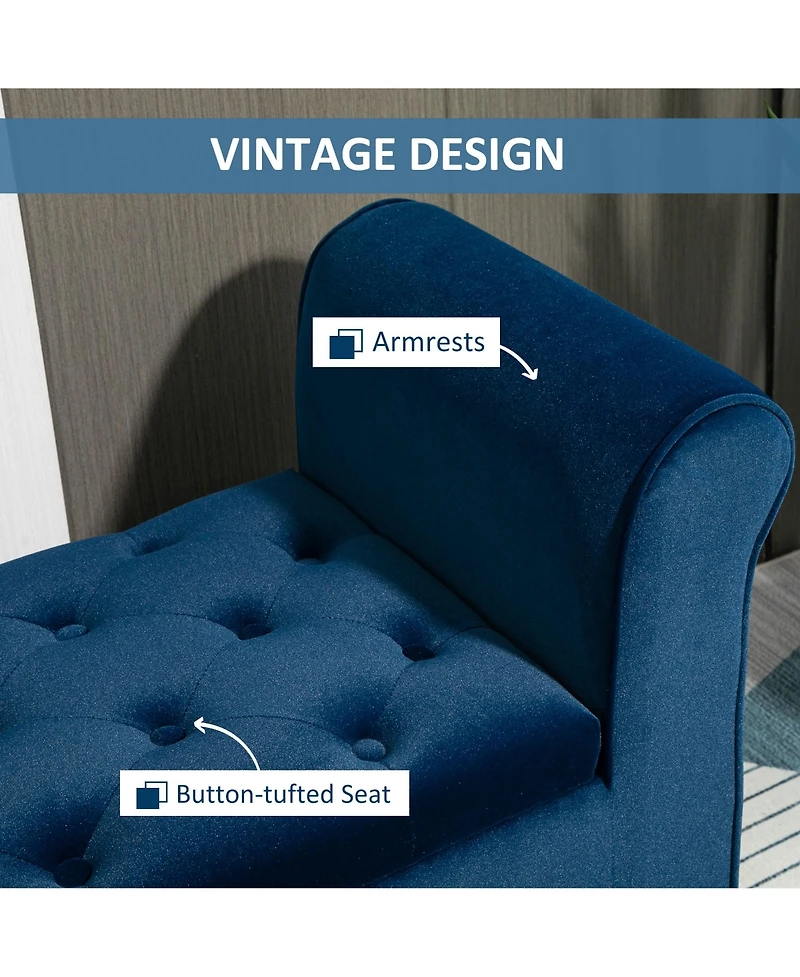 Homcom Button-Tufted Storage Ottoman Bed Bench