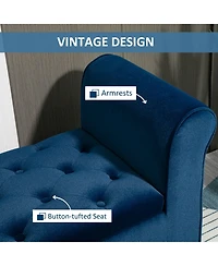 Homcom Button-Tufted Storage Ottoman Bed Bench