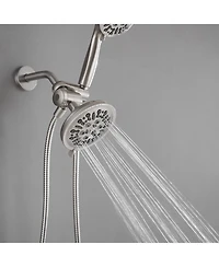 Greenspring Single-Handle 1-Spray Round Rain Shower Faucet Combo Set with Dual Function Pressure Balance Valve Brushed Nickel