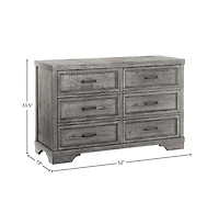 Westwood Design Foundry 6-Drawer Wood Dresser, Brushed Pewter
